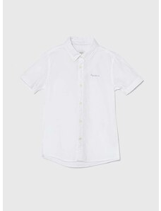 Dětská bavlněná košile Pepe Jeans JAYME SS bílá barva