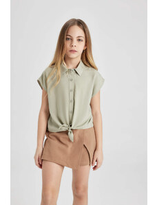 DEFACTO Girl Short Sleeve Crop Shirt