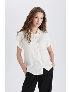 DEFACTO Regular Fit Shirt Collar Short Sleeve Shirt