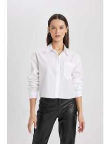 DEFACTO Oversize Fit Shirt Collar Poplin Long Sleeve Shirt