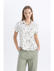 DEFACTO Regular Fit Shirt Collar Short Sleeve Shirt