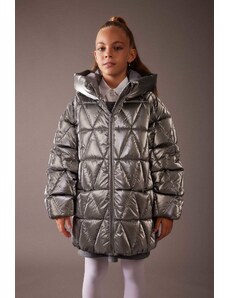 DEFACTO Girl Hooded Fleece Lined Shiny Puffer Jacket