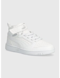 Dětské sneakers boty Puma Rebound V6 Mid AC+ PS bílá barva