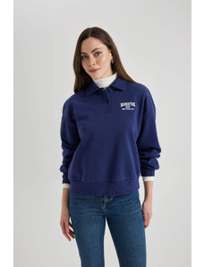 DEFACTO Regular Fit Embroidered Long Sleeve Sweatshirt