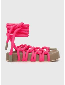 Sandály AGL Jane Laces dámské, růžová barva, na platformě, D685010PGKE762G299