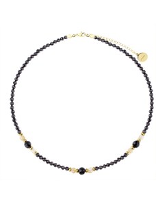 Manoki Luxusní náhrdelník s černými turmalíny a přírodním citrínem