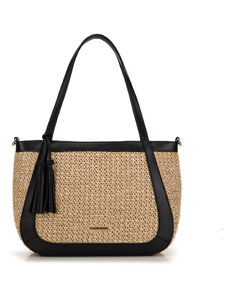 Dámská kabelka vyrobená z ekologické kůže Wittchen, béžovo-černá, ekologická kůže
