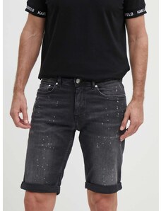 Džínové šortky Karl Lagerfeld pánské, černá barva