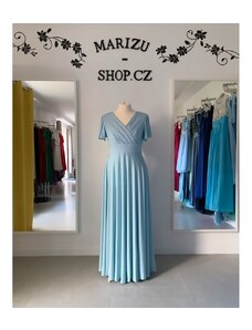 Marizu shop Marizu fashion plus size krásné světle modré plesové společenské šaty pro plnoštíhlou postavu