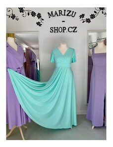 Marizu shop Marizu fashion plus size krásné mint plesové společenské šaty pro plnoštíhlou postavu