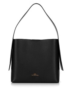 Vyztužená kožená dámská kabelka s pouzdrem Wittchen, černá, přírodní kůže