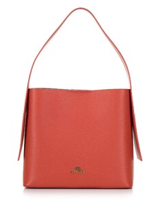 Vyztužená kožená dámská kabelka s pouzdrem Wittchen, oranžová, přírodní kůže