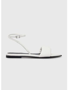 Kožené sandály HUGO Ellye dámské, bílá barva, 50517494
