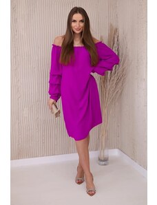 Kesi Španělské šaty s ozdobnými rukávy fialové