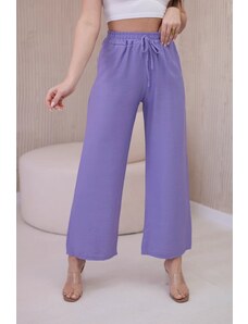 Kesi Viskózové široké nohavice fialové barvy