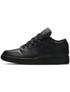 Jordan 1 Low Tumbled Leather Black (GS)