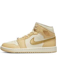 Jordan 1 Mid SE Pale Vanilla Metallic Gold (Women's)