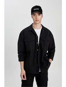 DEFACTO Oversize Fit Cotton Long Sleeve Shirt