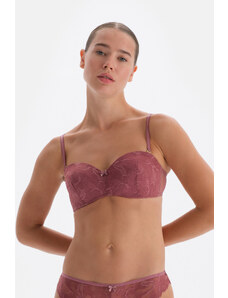 Dagi Pale Pink Lace Detail Strapless Covered Bra