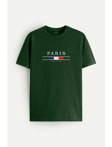 Hendrix Tričko, Barva Zelená, s Potiskem Paris La Vie
