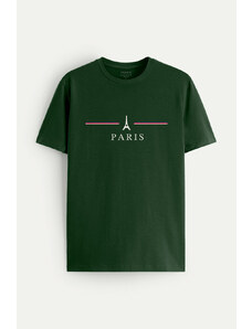 Hendrix Tričko, Barva Zelená, s Potiskem Paris design-clothing-minimal