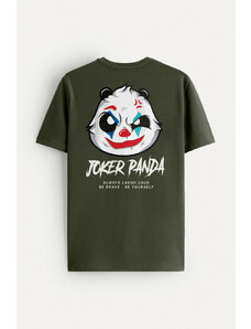 Hendrix Tričko, Barva Khaki, s Potiskem Joker Panda