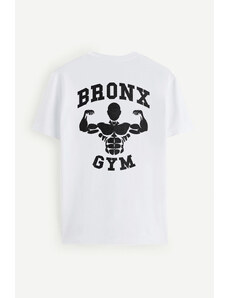 Hendrix Tričko, Barva Bílá, s Potiskem Bronx Gym