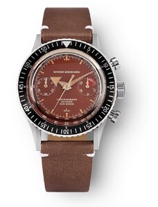 Stříbrné pánské hodinky Nivada Grenchen s koženým páskem Broad Arrow Tropical dial 85007M14 38MM Manual
