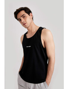 DEFACTO Slim Fit Printed Crew Neck Sleeveless Undershirt