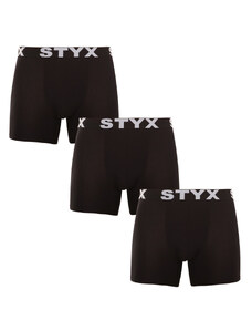 3PACK pánské boxerky Styx long sportovní guma černé (3U960)