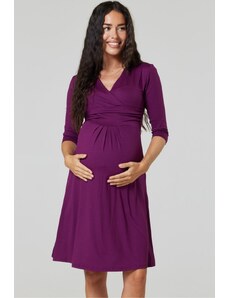 Těhotenské a kojící šaty Happy Mama fialové