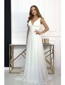 Paris Style Bílé nařasené šaty Silvana