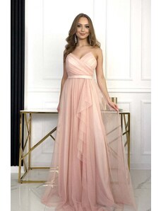 Paris Style Světle růžové tylové šaty na ramínka Victoria