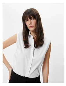 Koton Sleeveless Shirt Buttoned Padded Classic Collar