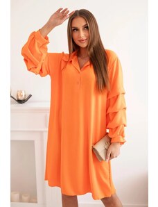 Kesi Oversized šaty s ozdobnými rukávy oranžové barvy