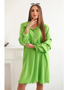 Kesi Oversized šaty s ozdobnými rukávy jasně zelené barvy
