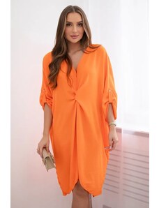 Kesi Oversize šaty s výstřihem do V oranžové barvy