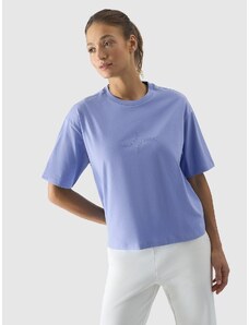 4F Dámské tričko oversize s potiskem - modré