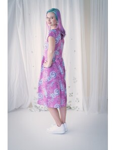 Modestia Růžové kaskádové šaty s tiskem
