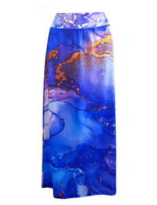 Modestia Modrá dlouhá sukně s tiskem