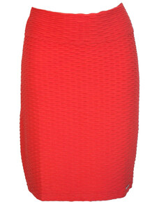 Modestia Oranžová sukně s plastickým vzorem