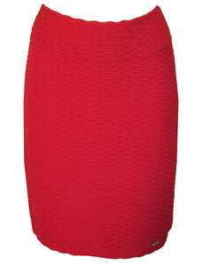Modestia Červená sukně s plastickým vzorem