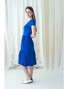 Modestia Kaskádové šaty v královsky modré barvě