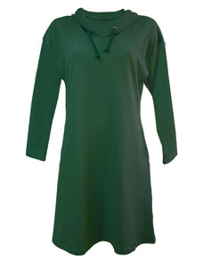 Modestia Šaty z teplákoviny v lahvově zelené barvě