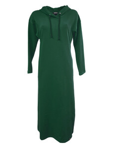 Modestia Maxi šaty z teplákoviny v zelené barvě