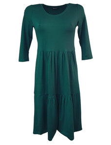 Modestia Kaskádové lahvově zelené šaty