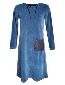 Modestia Modré volnočasové šaty s kapucí