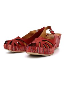 Dámské kožené sandále 1526 497/567 červené Iberius