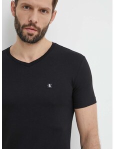 Bavlněné tričko Calvin Klein Jeans černá barva