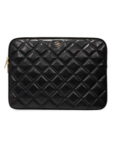 Pouzdro na notebook - Guess, 13-14 Quilted 4G Metal Logo Black